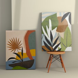 Wallity Cuadros Decorativos de Lienzo Multicolor (2 Piezas) 50 x 70 cm